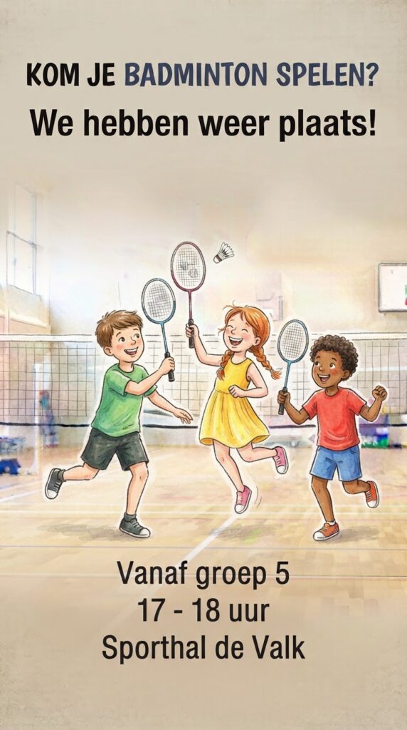 Plaats voor aanstormend badmintontalent!